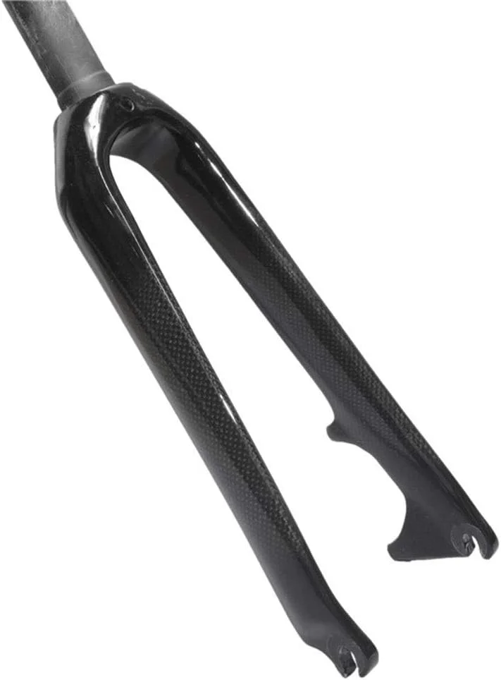 دوشاخ جلو کربنی دوچرخه سایز 20 اینچ، مناسب دوچرخه BMX تاشو برای چرخ 451 میلی‌متری، ترمز دیسکی، سایز 1-1/8 اینچ، طرح 3K، فوق سبک 380 گرم