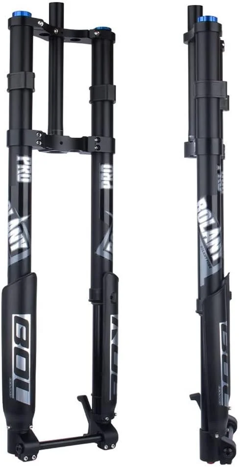 دوشاخ تعلیق معکوس برای دوچرخه کوهستان سایزهای 26، 27.5 و 29 اینچ، دوشاخ بادی با قابلیت تنظیم میرایی و قفل دستی، مناسب برای لاستیک 5.0