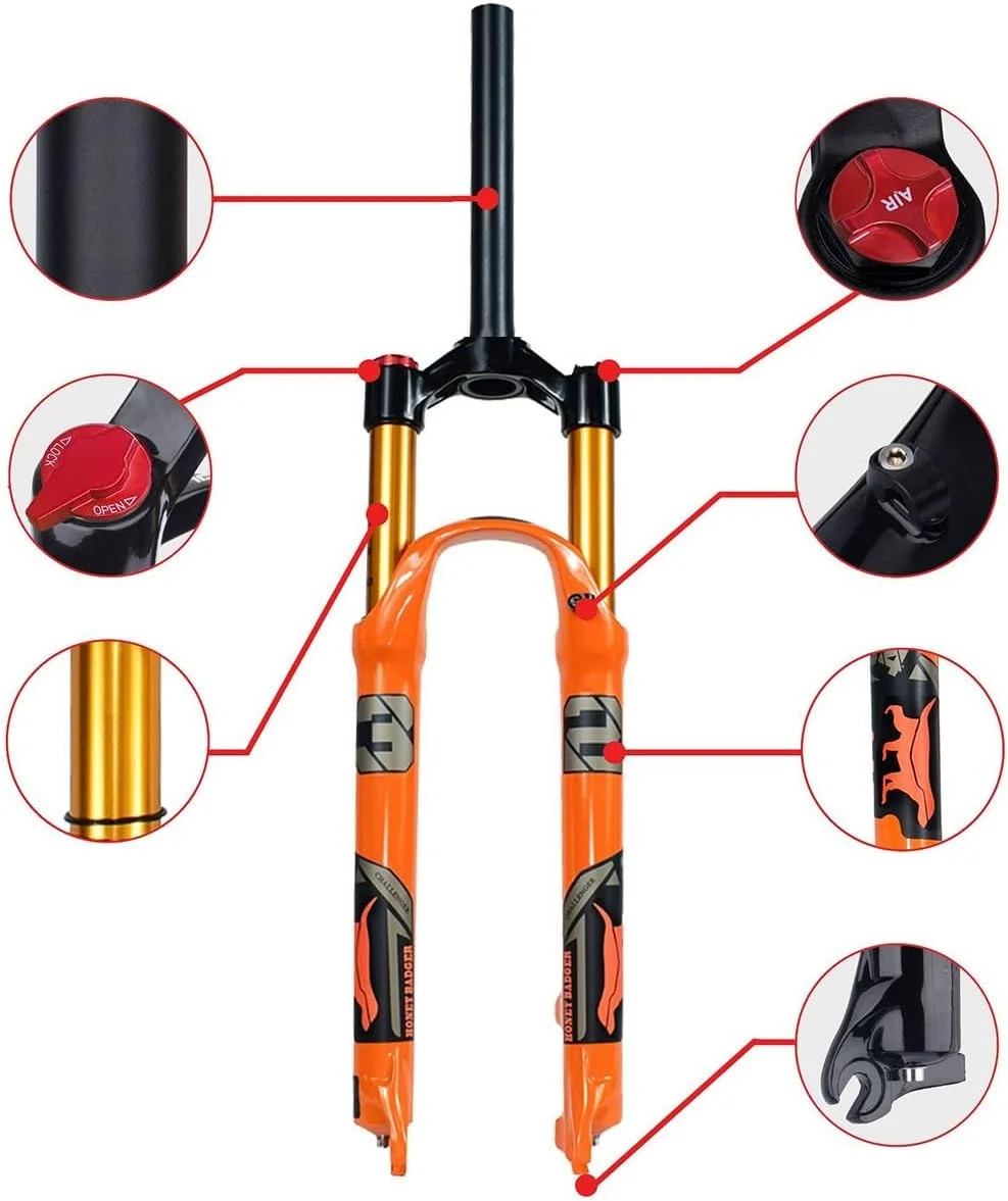 دوشاخ کمک فنر دوچرخه کوهستان سایز 26 27.5 29 اینچ، لوله صاف 1 1/8 اینچ، مناسب برای دوچرخه کوهستان، توریستی، تاشو، XC، دوچرخه های الکترونیکی، 120 میلی متر حرکت، محور QR 100×9 میلی متر دوشاخ کمک فنر دوچرخه کوهستان سایز 26 27.5 29 اینچ، لوله صاف 1 1/8 اینچ، مناسب برای دوچرخه کوهستان، توریستی، تاشو، XC، دوچرخه های الکترونیکی، 120 میلی متر حرکت، محور QR 100×9 میلی متر