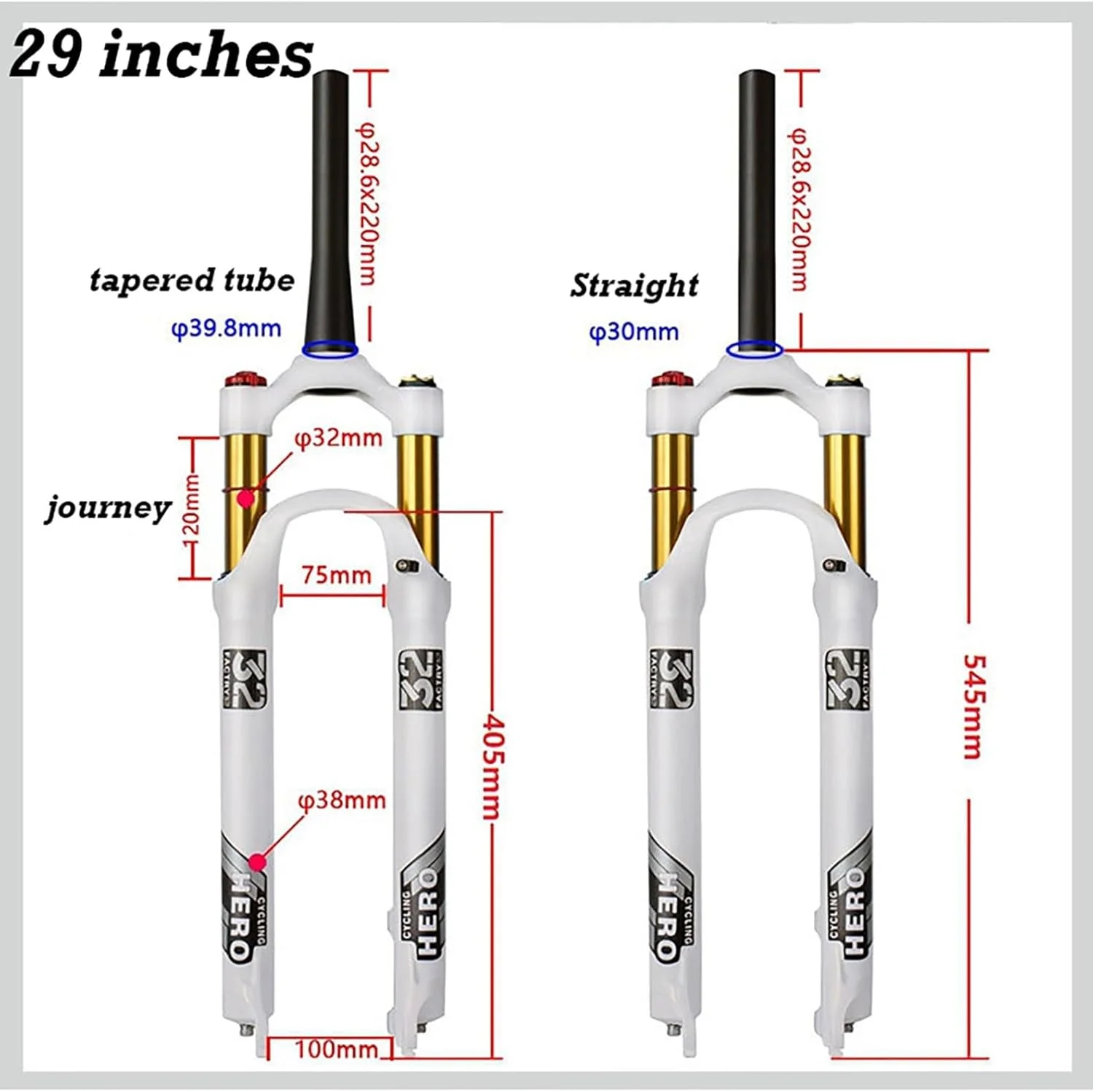 دوشاخ جلو دوچرخه کوهستان فوق سبک 26 27.5 29 اینچ با دامنه حرکتی 120 میلی متر، دوشاخ بادی آلیاژ منیزیم کمک فنر دوشاخ جلو دوچرخه کوهستان فوق سبک 26 27.5 29 اینچ با دامنه حرکتی 120 میلی متر، دوشاخ بادی آلیاژ منیزیم کمک فنر