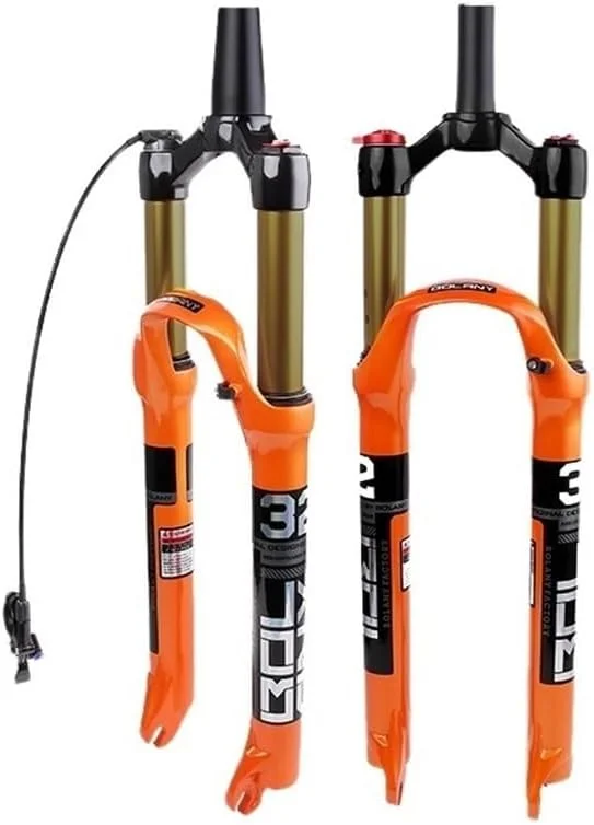دوشاخ دوچرخه 1 عدد دوشاخ دوچرخه نارنجی کوهستان کمک فنر جلو مستقیم/مخروطی RL/LO 26/27.5/29 اینچ آلیاژ منیزیم با رهاسازی سریع دوشاخ دوچرخه کوهستان
