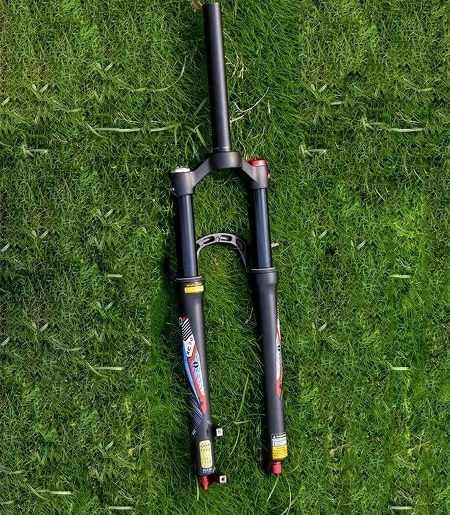 دوشاخ دوچرخه 26'' 27.5" 29 اینچ ترمز دیسکی دوچرخه کوهستان، 100 میلی متر حرکت QR 9 میلی متر 1-1/8 اینچ دوشاخ جلوی دوچرخه فوق سبک کمک فنر با تنظیم میرایی (رنگ: مشکی Hl، سایز: 26'')