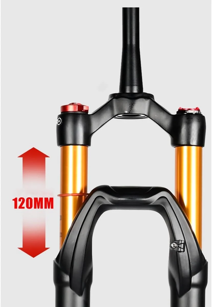 دوشاخ جلوی دوچرخه کوهستان، لوله فرمان مخروطی 1-1/2 اینچ، دوشاخ تعلیق بادی دوچرخه کوهستان سایز 26 27.5 29 اینچ، طول حرکت 120 میلی متر، محور Thru 100 * 15 میلی متر با قابلیت تنظیم میرایی دوشاخ جلوی دوچرخه کوهستان، لوله فرمان مخروطی 1-1/2 اینچ، دوشاخ تعلیق بادی دوچرخه کوهستان سایز 26 27.5 29 اینچ، طول حرکت 120 میلی متر، محور Thru 100 * 15 میلی متر با قابلیت تنظیم میرایی