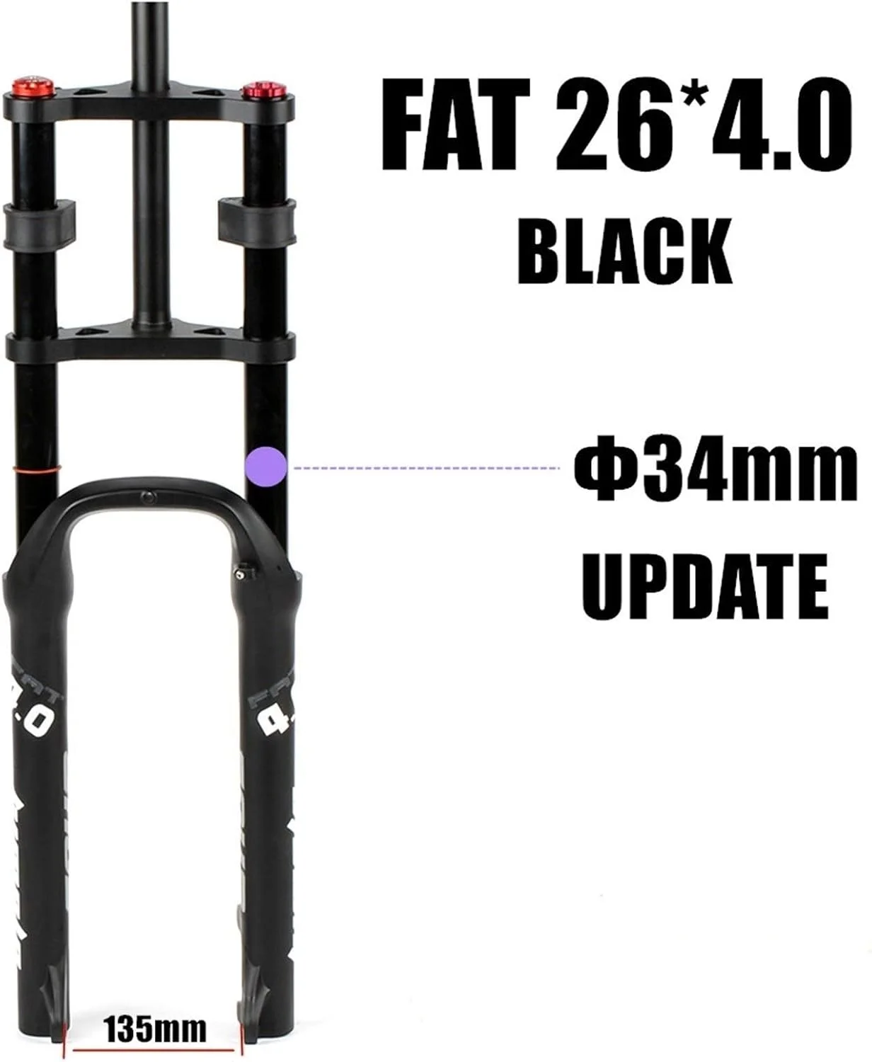 دوشاخ جلوی دوچرخه الکترونیکی 26 اینچ، ترمز دیسکی دوچرخه کوهستان، لوله فرمان 1-1/8 اینچ، دوشاخ تعلیق دوچرخه با دامنه حرکتی 170 میلی متر، کمک فنر بادی برای لاستیک پهن 4.0 اینچ QR ATB/BMX