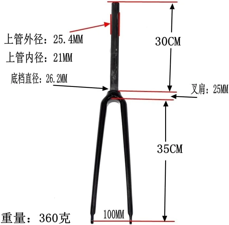 دوشاخ دوچرخه کورسی 700C 25.4mm جاده ای براق مات تمام فیبر کربن دوشاخ جلو ثابت دنده ای دوشاخ دوچرخه کورسی 700C 25.4mm جاده ای براق مات تمام فیبر کربن دوشاخ جلو ثابت دنده ای