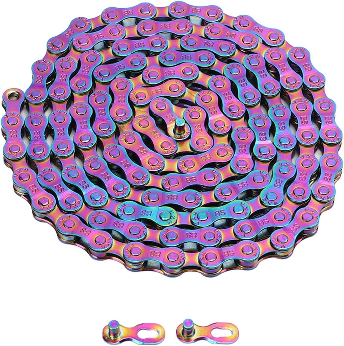 زنجیر رنگین کمانی سوراندی 6/7/8 سرعته، 116 حلقه سبک وزن با اتصال گم شده، سازگار با کوهستان/جاده
