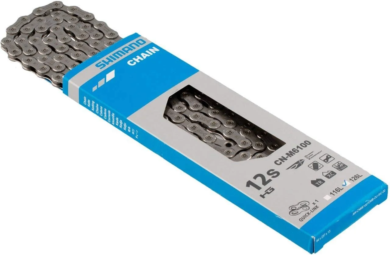 زنجیر 12 سرعته Shimano CN-M6100 (Deore) // 126 حلقه (Quick-Link)