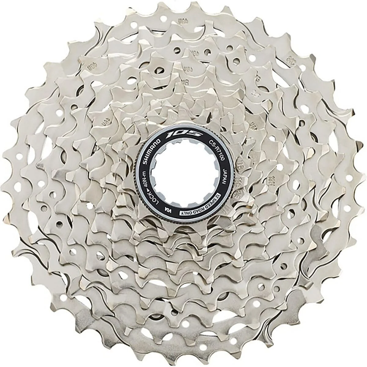 خودرو دنده SHIMANO 105 CS-R7101-12 - 12 سرعته، 11-34T، HG L2، نقره ای