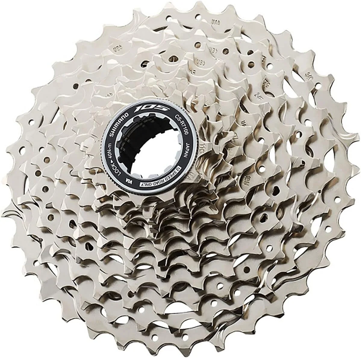 خودرو دنده SHIMANO 105 CS-R7101-12 - 12 سرعته، 11-34T، HG L2، نقره ای