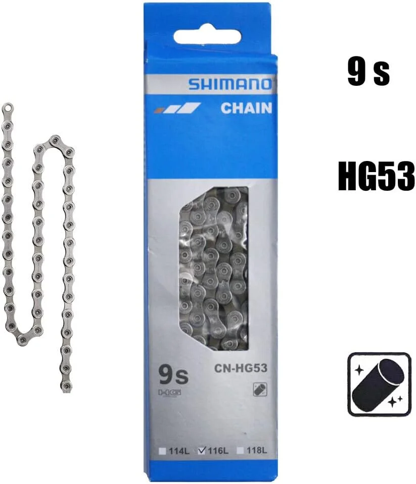 زنجیر شیمانو HG53 نه سرعته ۱۱۶ حلقه خاکستری زنجیر شیمانو HG53 نه سرعته ۱۱۶ حلقه خاکستری