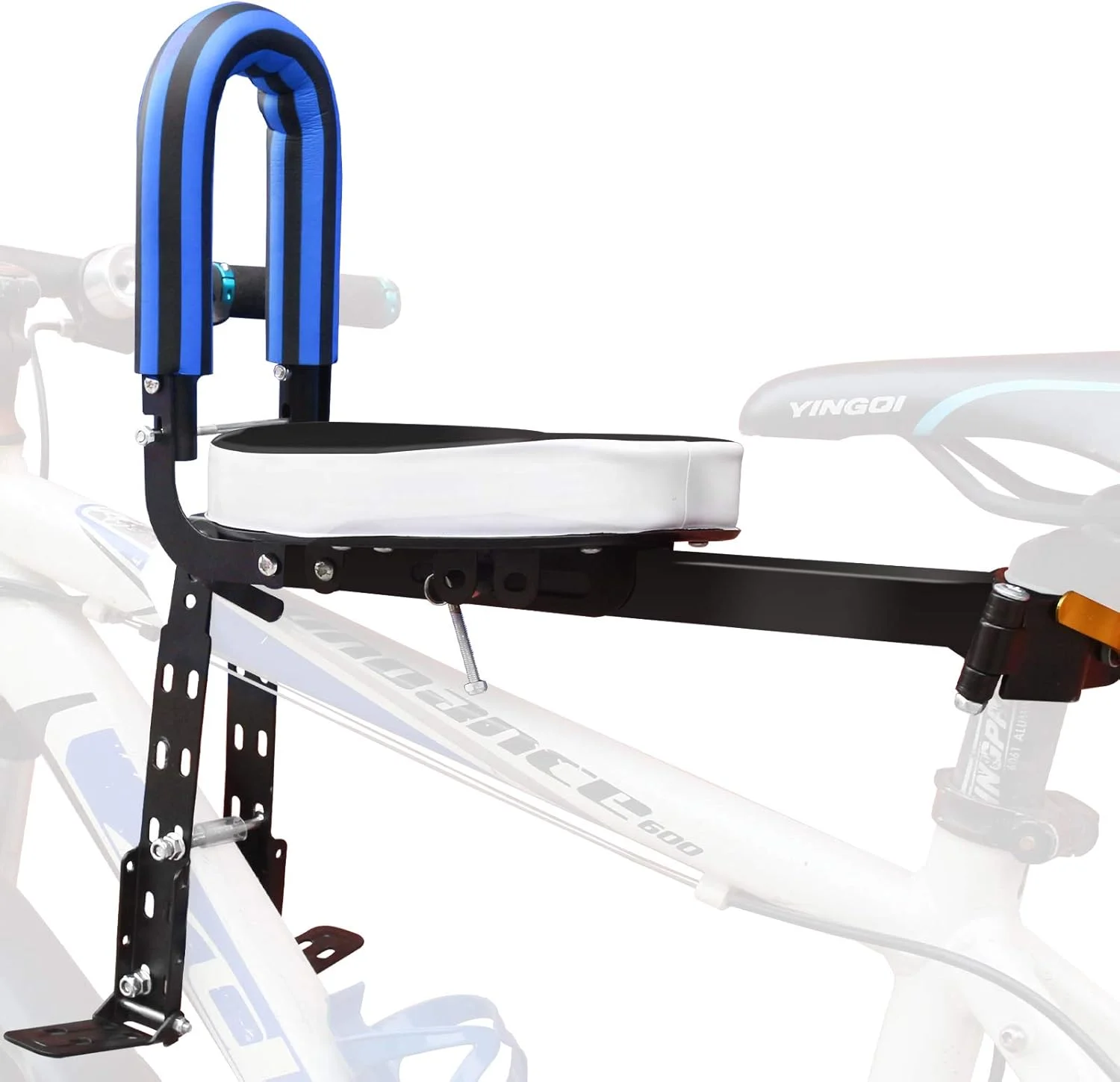 صندلی دوچرخه کودک، صندلی دوچرخه تاشو جمع شونده قابل حمل نصب شده در جلو، مناسب برای کودکان 2 تا 6 سال، صندلی دوچرخه کودک جداشدنی مناسب برای انواع دوچرخه