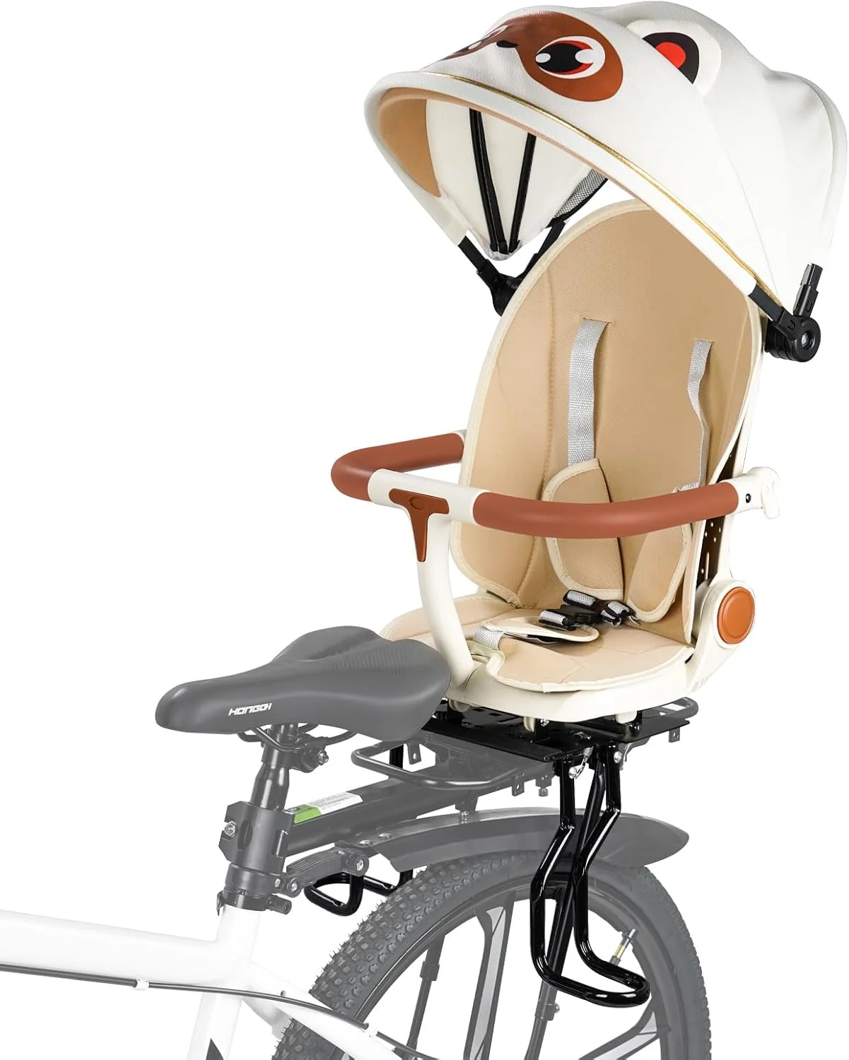 صندلی کودک دوچرخه پشتی، صندلی دوچرخه پشتی قابل تنظیم، صندلی کودک پشتی تاشو و چرخشی، صندلی راحت جدید کودک پشتی، مناسب برای اکثر فریم های عقب دوچرخه
