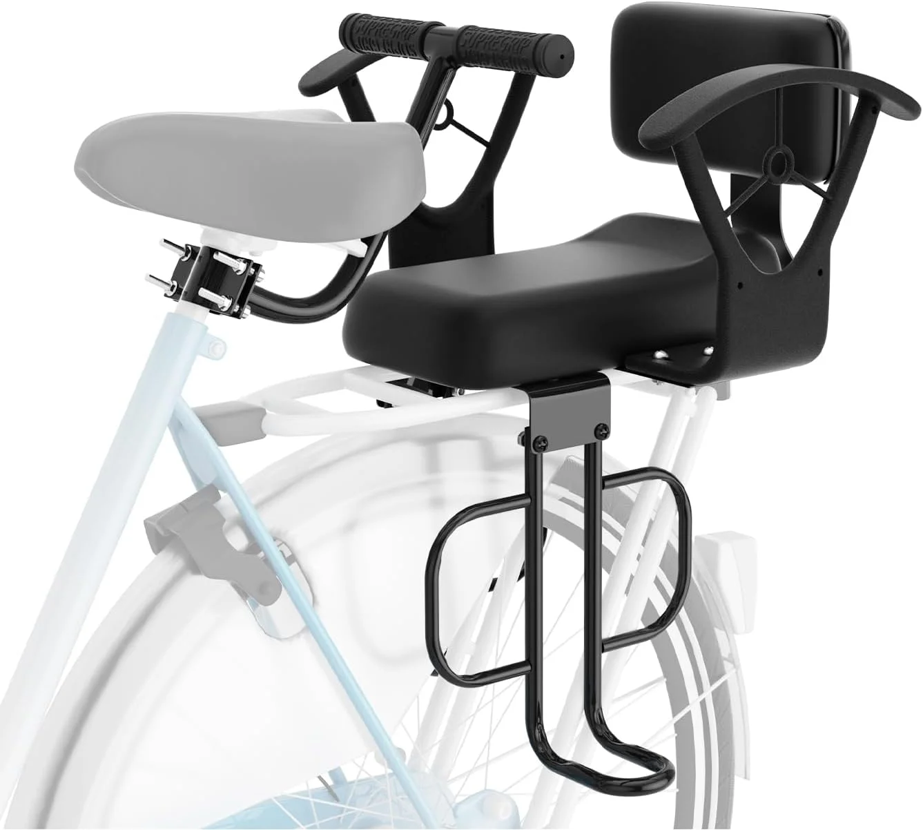 صندلی کودک دوچرخه پشتی، صندلی دوچرخه کودک نصب شده در عقب، صندلی محافظ کودک 360 درجه، صندلی عقب دوچرخه با قابلیت تنظیم عرض، مناسب برای تمام قاب های عقب دوچرخه (دسته J شکل)