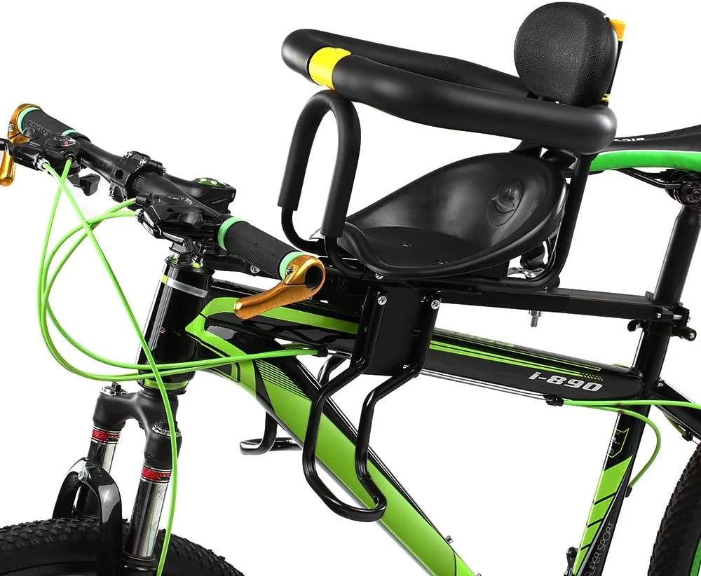 صندلی ایمنی دوچرخه کودک Tomshoo، صندلی جلویی دوچرخه کودک با پدال های پا و پشتی برای دوچرخه کوهستان و جاده صندلی ایمنی دوچرخه کودک Tomshoo، صندلی جلویی دوچرخه کودک با پدال های پا و پشتی برای دوچرخه کوهستان و جاده