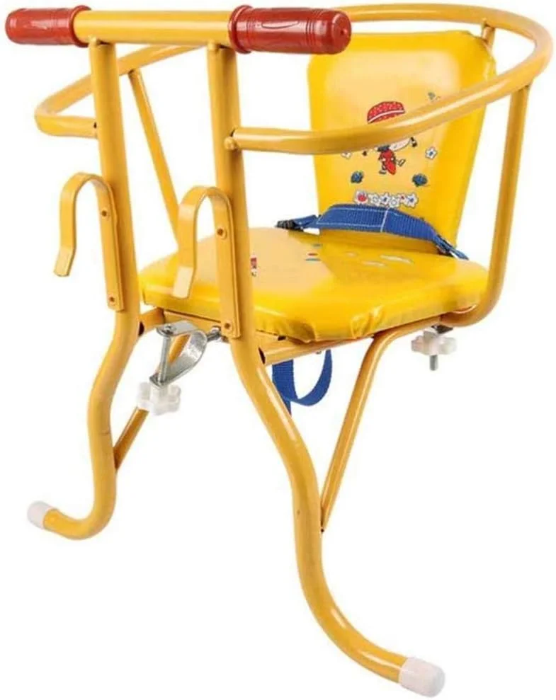 صندلی ایمنی کودک دوچرخه، صندلی جلوی دوچرخه زین کودک حامل کوسن ایمنی ورزشی پایدار تا 15 کیلوگرم با نرده برای دوچرخه های تاشو شهری