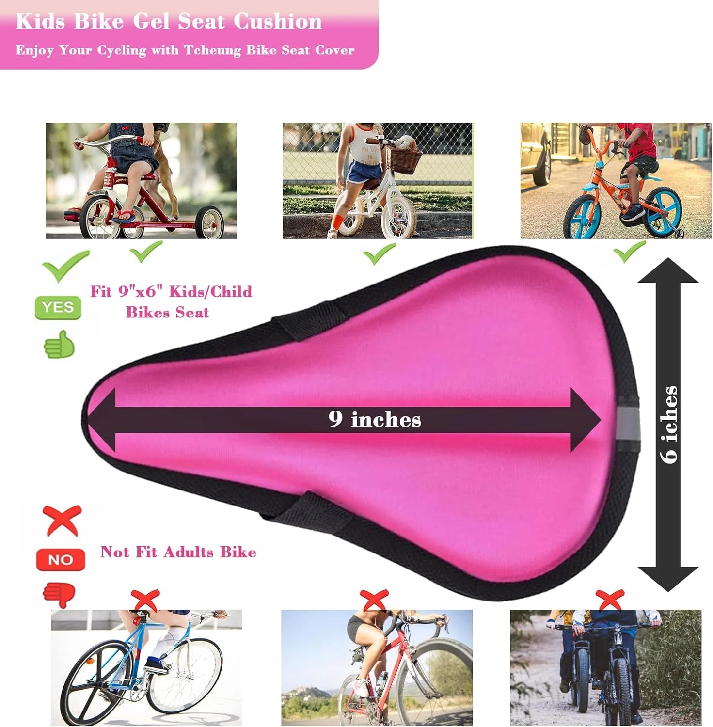 بالشتک ژلهای فوقالعاده نرم صندلی دوچرخه 9 در 6 اینچ - بالشتک صندلی دوچرخه کودکان - با روکش مقاوم در برابر آب و گرد و غبار - روکش صندلی کوچک و راحت دوچرخه بالشتک ژلهای فوقالعاده نرم صندلی دوچرخه 9 در 6 اینچ - بالشتک صندلی دوچرخه کودکان - با روکش مقاوم در برابر آب و گرد و غبار - روکش صندلی کوچک و راحت دوچرخه