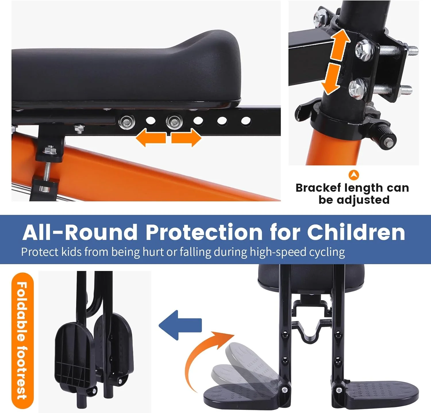 صندلی دوچرخه کودک، صندلی دوچرخه برای کودکان 2 تا 5 سال، صندلی دوچرخه کودک با نصب در جلو به همراه پدال و دسته قابل جدا شدن