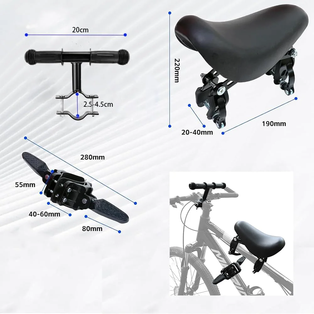 صندلی جایگزین دوچرخه کودک با دسته فرمان، صندلی دوچرخه کودک قابل جدا شدن که در قسمت جلویی نصب می شود به همراه پدال پا برای کودکان 2 تا 5 سال