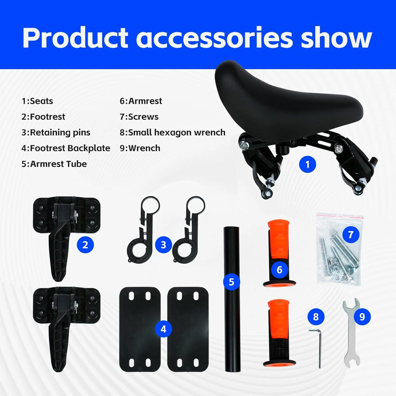 صندلی دوچرخه کودک، نصب در جلو به همراه دسته فرمان، صندلی دوچرخه کودک نوپا با قابلیت جدا شدن، دارای پدال پا برای کودکان 2 تا 5 سال، سازگار با تمام دوچرخه های کوهستانی بزرگسالان