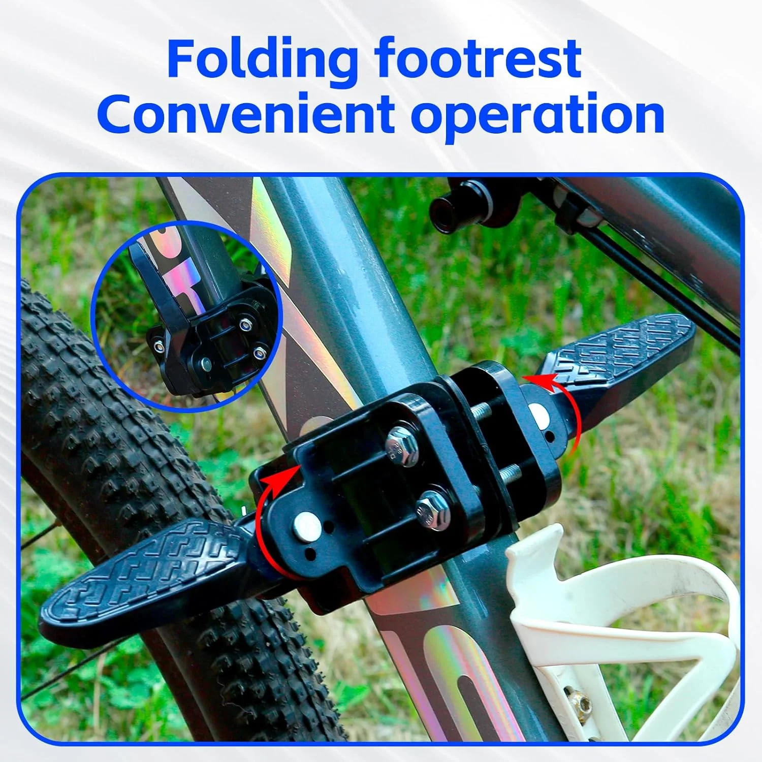 صندلی دوچرخه کودک، نصب در جلو به همراه دسته فرمان، صندلی دوچرخه کودک نوپا با قابلیت جدا شدن، دارای پدال پا برای کودکان 2 تا 5 سال، سازگار با تمام دوچرخه های کوهستانی بزرگسالان