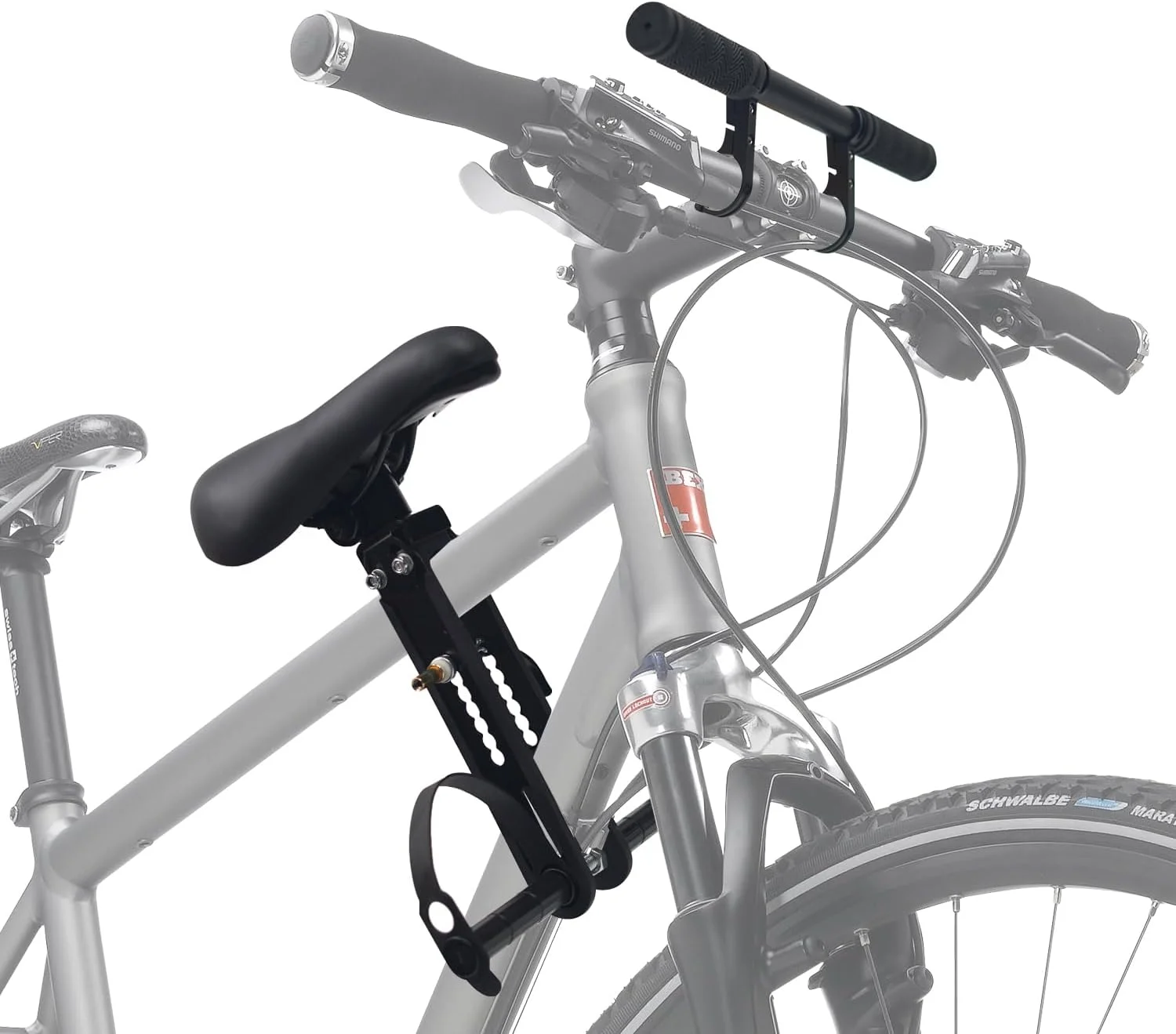 صندلی جلوی دوچرخه کودک با اتصال به فرمان، صندلی دوچرخه کودک 2 تا 5 ساله، صندلی دوچرخه کودک جداشدنی، برای صندلی کودک دوچرخه سواری در تمام کوهستان (تا 21 کیلوگرم)