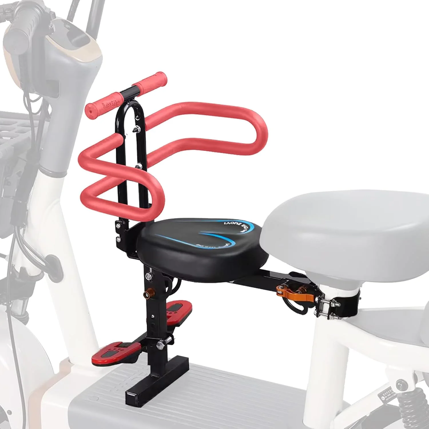 صندلی کودک دوچرخه، صندلی کودک با پشتی، تکیه گاه دست و محافظ، صندلی کودک دوچرخه برقی برای کودکان 2 تا 6 سال، پشتی صندلی بلند برای ایمنی بیشتر در کوهستان