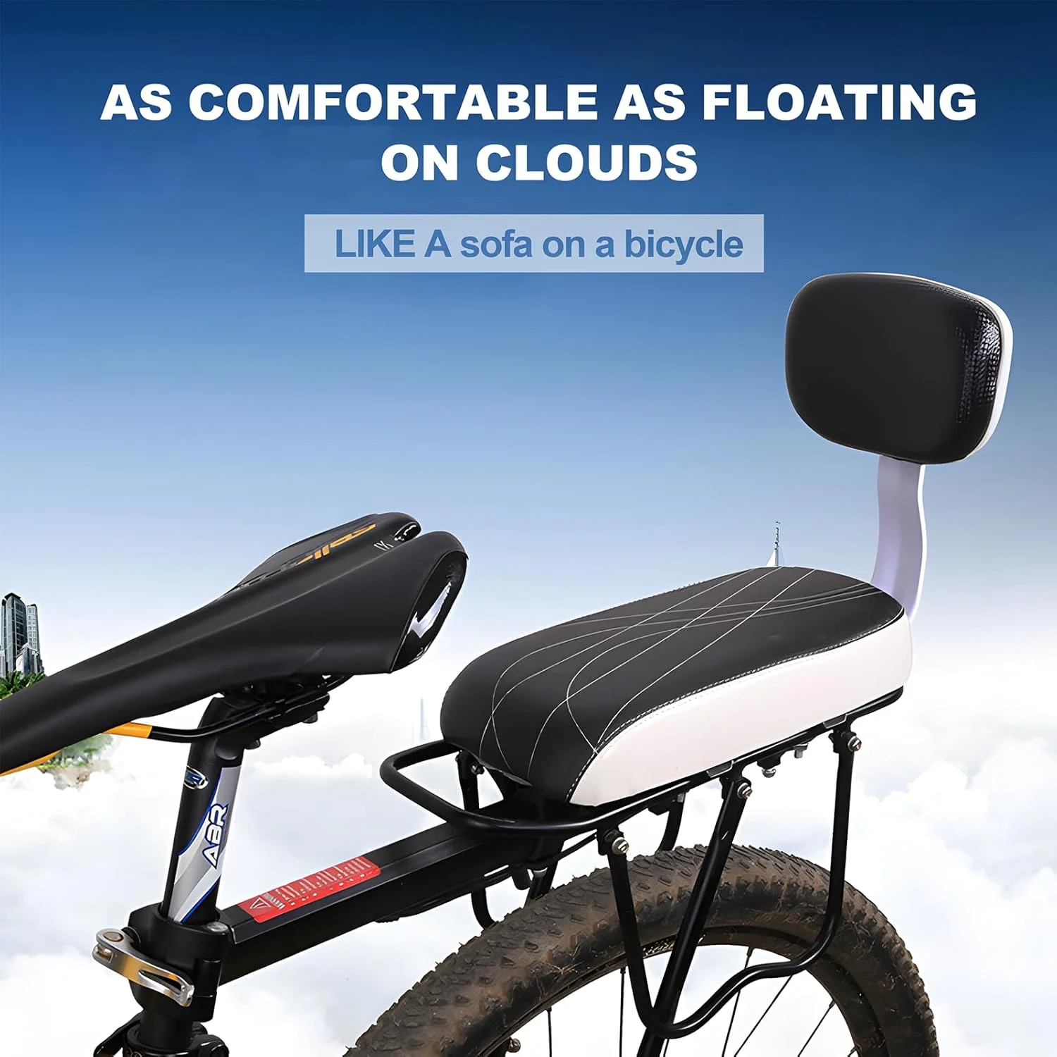 صندلی دوچرخه کودک - کوسن دوچرخه کوهستانی چرمی PU با پشتی