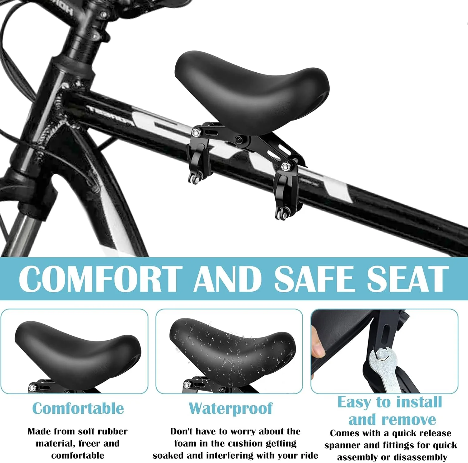 صندلی دوچرخه کودک صندلی کودک دوچرخه کوهستان صندلی های دوچرخه نصب شده در جلو برای کودکان با پدال و دسته مناسب برای کودکان 2-6 ساله برای دوچرخه های کوهستانی