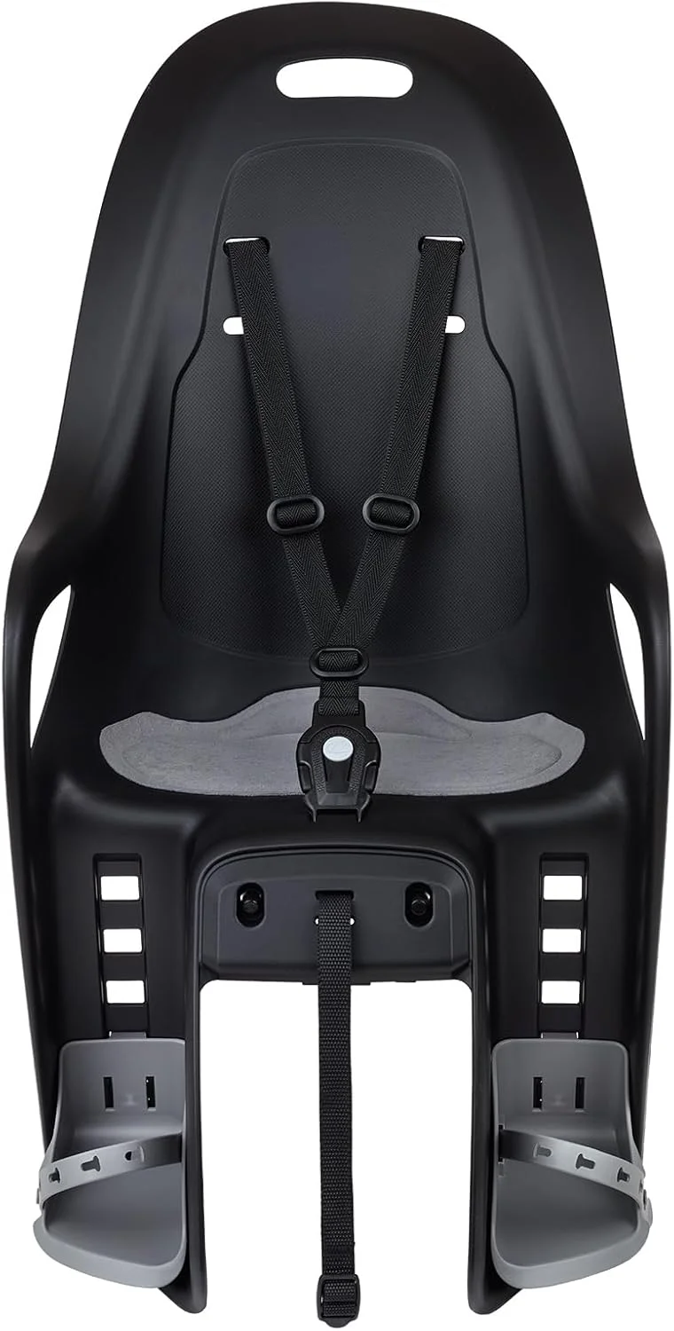 صندلی کودک دوچرخه پشتی Polisport 8408300002 Koari MIK HD برای باربند MIK-HD - نصب بدون ابزار و ایمنی بیشتر برای کودکان 9 ماهه تا 6 ساله، مشکی/خاکستری