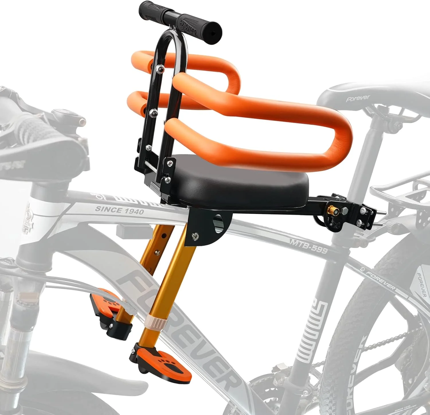 صندلی دوچرخه کودک - نصب در جلو، صندلی دوچرخه کودک برای دوچرخه بزرگسالان، صندلی دوچرخه تاشو کودکانه نصب شده در جلو، صندلی دوچرخه کودک نوپا برای کودکان 2 تا 6 سال