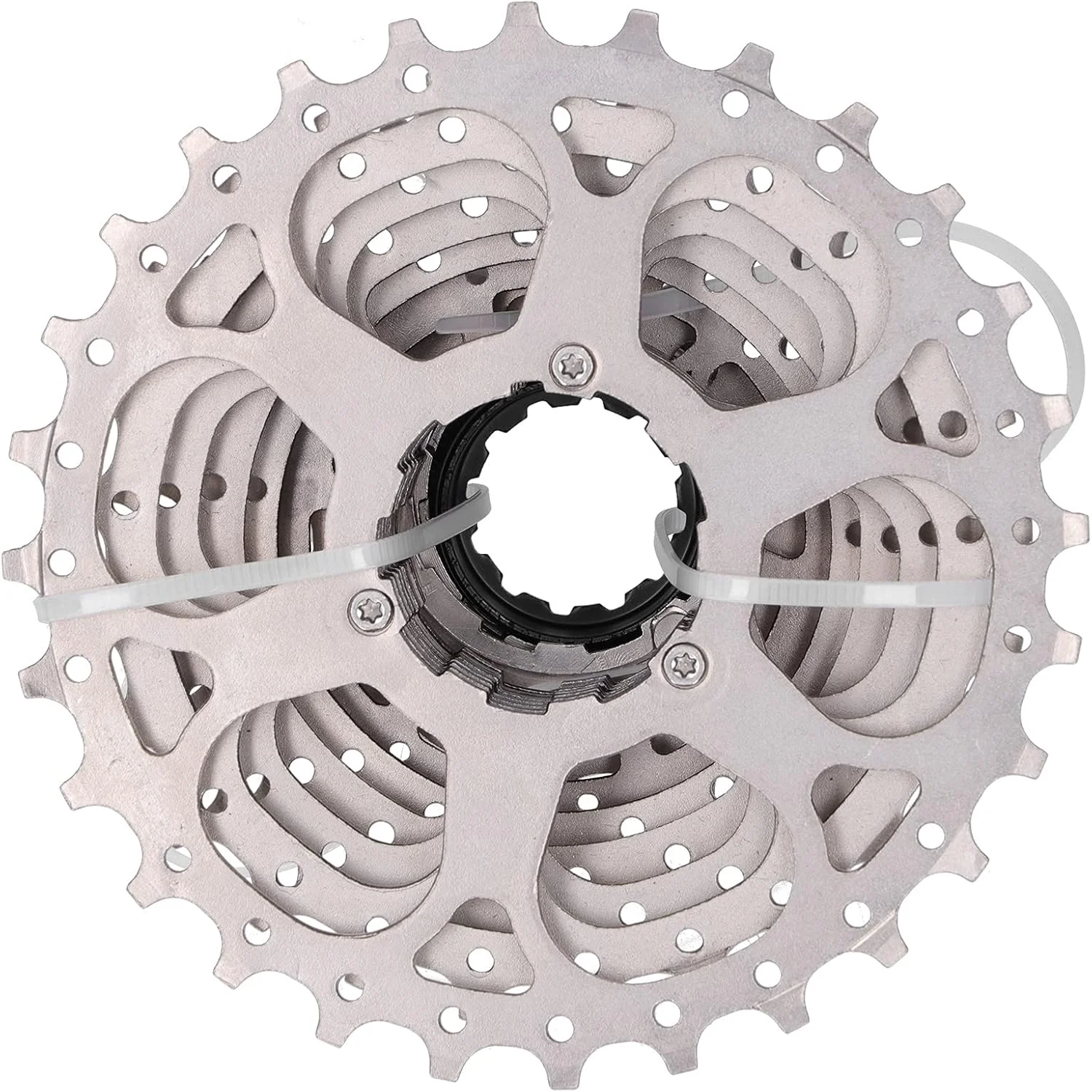 چرخ دنده نه سرعته دوچرخه، نقره ای، مقاوم در برابر حرارت بالا و ضربه قوی، برای دوچرخه های کوهستانی و جاده ای، طراحی توخالی سبک