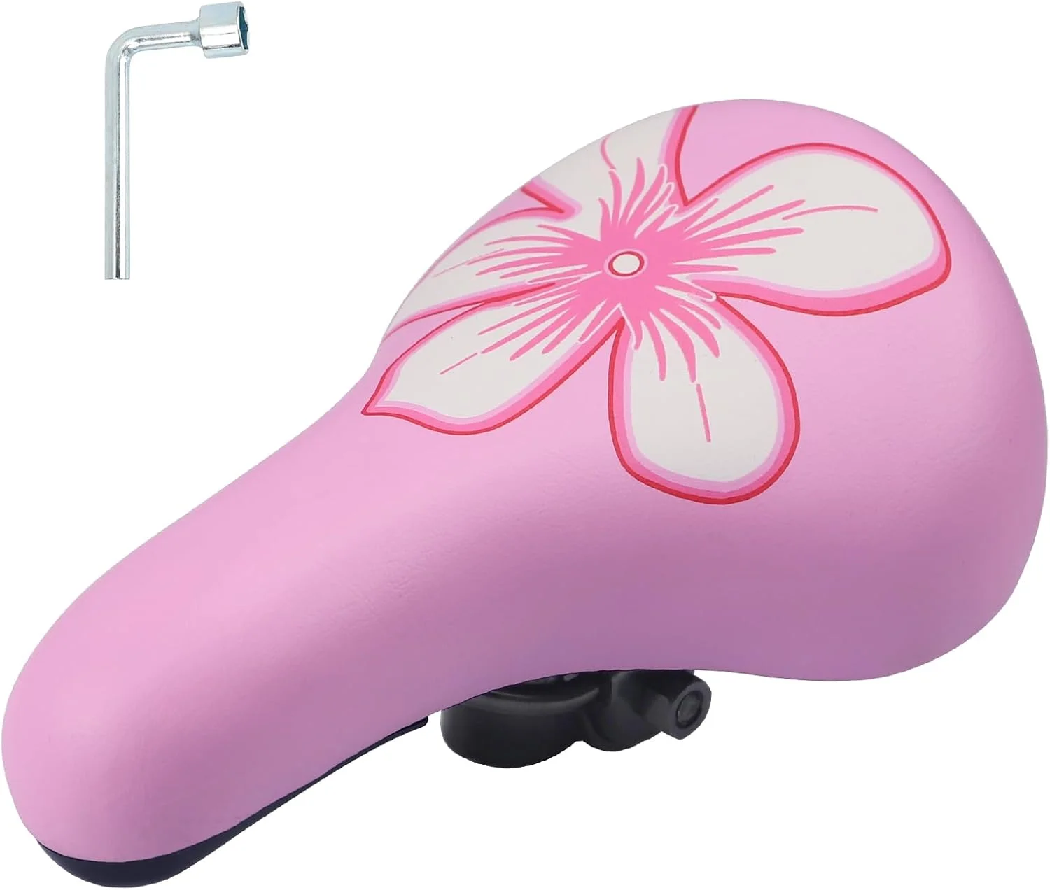 زین دوچرخه با طرح گل های رنگارنگ برای دختران، اسفنج با قابلیت ارتجاعی بالا، قاب پلاستیکی و آهنی بادوام، مناسب برای دوچرخه های دخترانه 12-18 اینچ