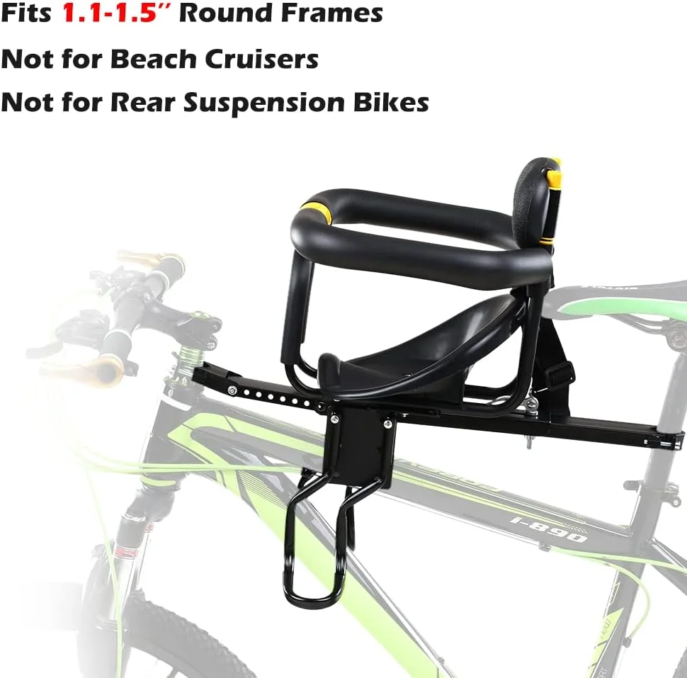 صندلی کودک دوچرخه مورلیان، صندلی جلویی دوچرخه کودک با پدال های پا و پشتی برای دوچرخه کوهستان و جاده