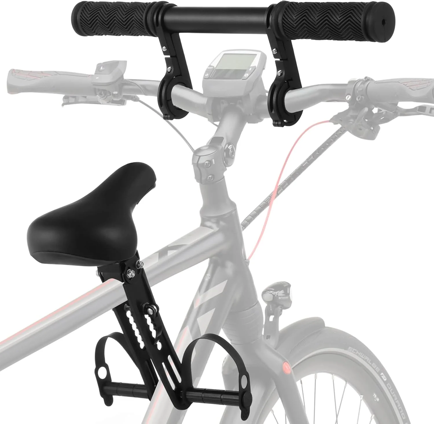 صندلی دوچرخه کودک نصب در جلو به همراه دسته فرمان، جداشدنی