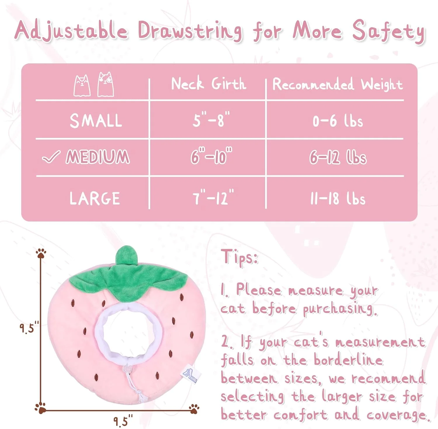 طوق گردنی گربه ANWA قابل تنظیم، طوق ریکاوری نرم و زیبا برای گربه، طوق گردنی گربه بعد از جراحی برای بچه گربه ها