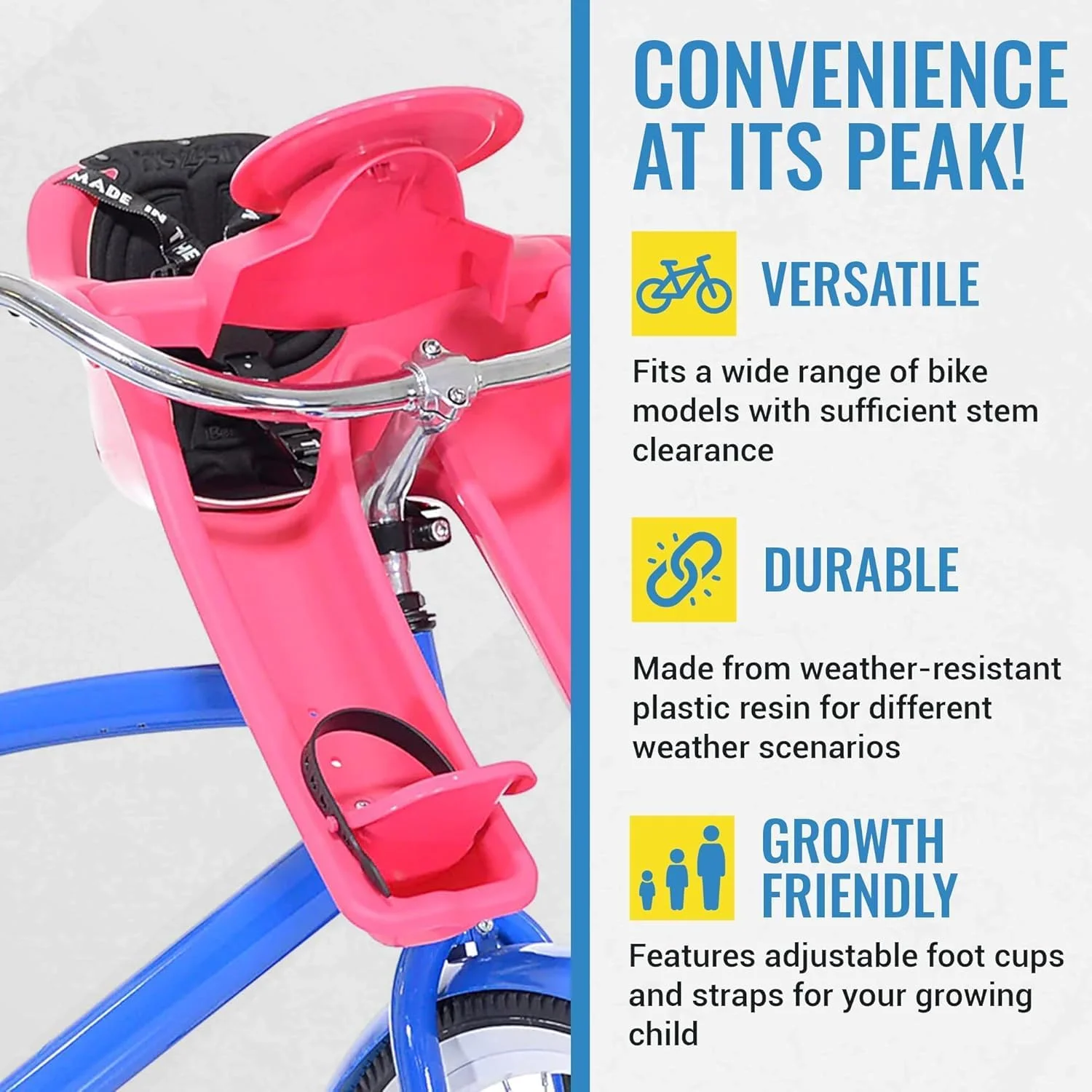 صندلی کودک دوچرخه آی برت، قرمز رز، سایز واحد