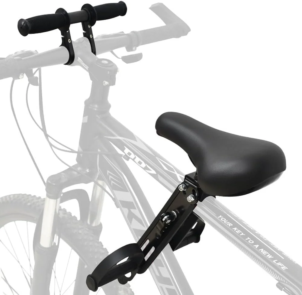 صندلی جلویی دوچرخه کودک با اتصال به فرمان، صندلی دوچرخه کودک 2 تا 5 ساله، صندلی دوچرخه کودک قابل جدا شدن، برای تمام دوچرخه سواری کوهستانی (تا 21 کیلوگرم)