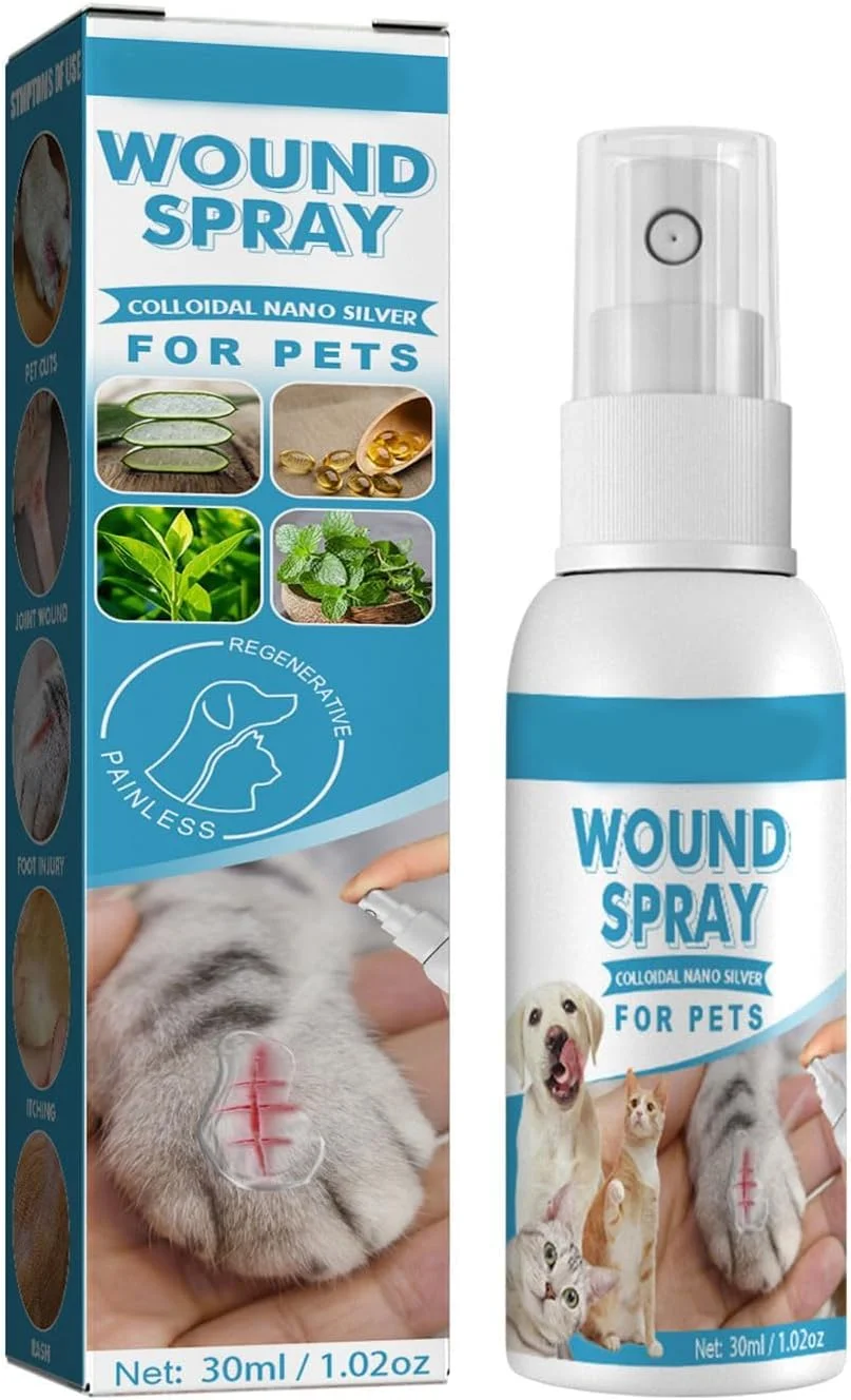 محلول مراقبت از زخم حیوانات خانگی آزونی، ترمیم پوست گربه و سگ، کمک به بهبود زخم، ساییدگی و تسکین خارش، فرمول تسکین دهنده پوست گربه، جذب سریع و ملایم برای پوست حساس حیوانات خانگی