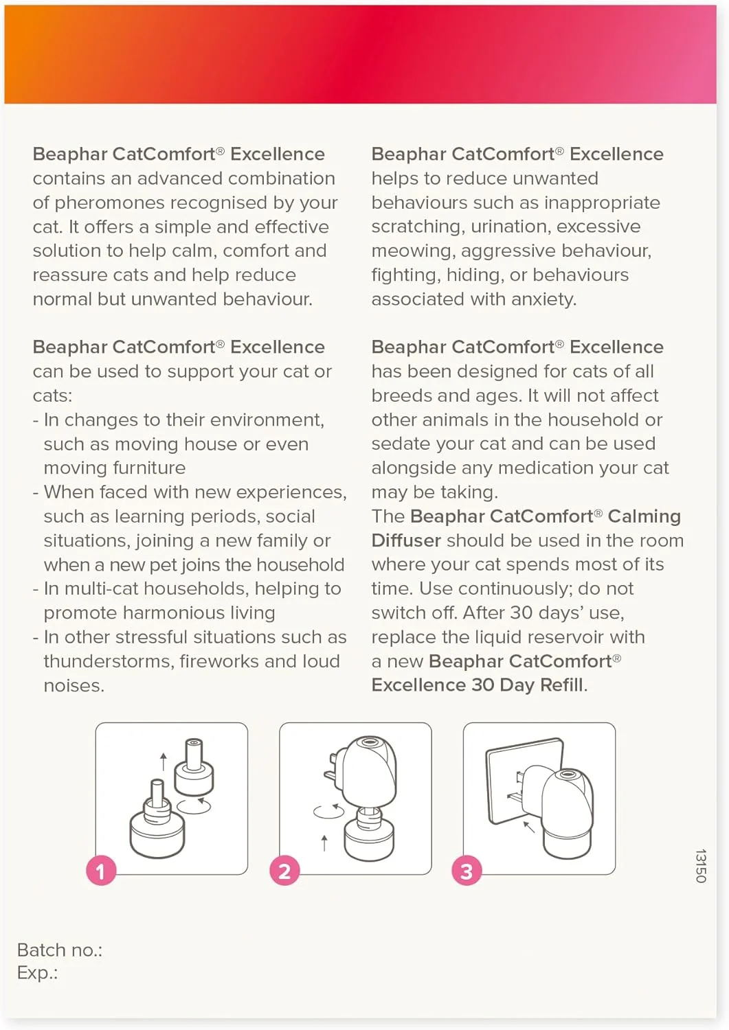 Beaphar | CatComfort Excellence | پخش کننده آرامش بخش برای گربه ها | پلاگین و شارژ مجدد | بهینه سازی احساسات اطمینان و آسایش | ترویج زندگی هماهنگ | پوشش منطقه 70 متر مربع | ماندگاری تا 30 روز