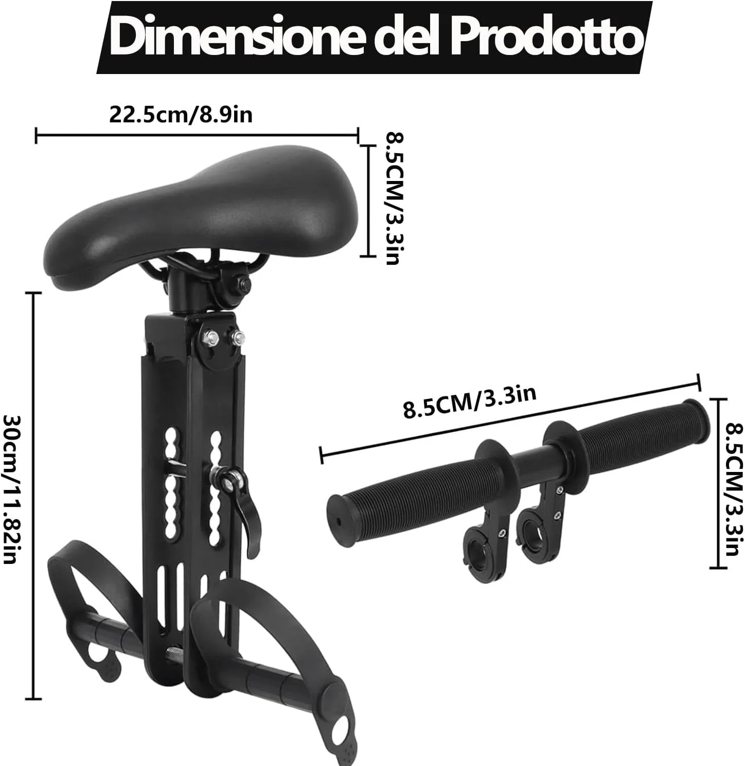 صندلی دوچرخه کودک NATRUTH با اتصال فرمان، صندلی دوچرخه جلو برای کودکان 2-5 سال (تا 21 کیلوگرم)، صندلی دوچرخه کوهستانی ایمن و راحت مناسب برای همه دوچرخه های کوهستانی