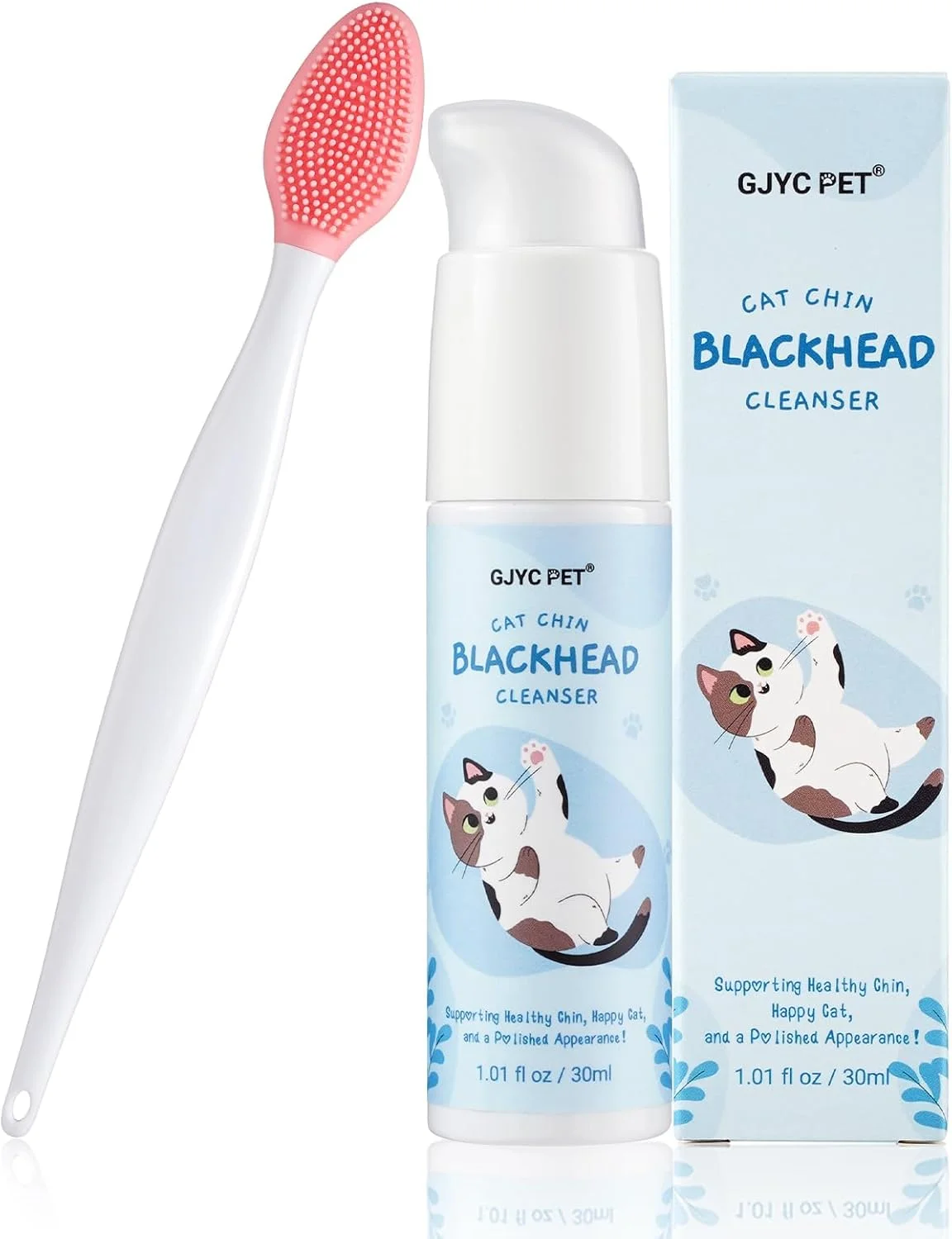 کیت مراقبت از چانه گربه - به آرامی جوش های سر سیاه چانه گربه را از بین می برد، مجهز به برس پاک کننده، بدون آزار حیوانات، نرمی و شادابی چانه گربه را تقویت می کند، 30 میلی لیتر