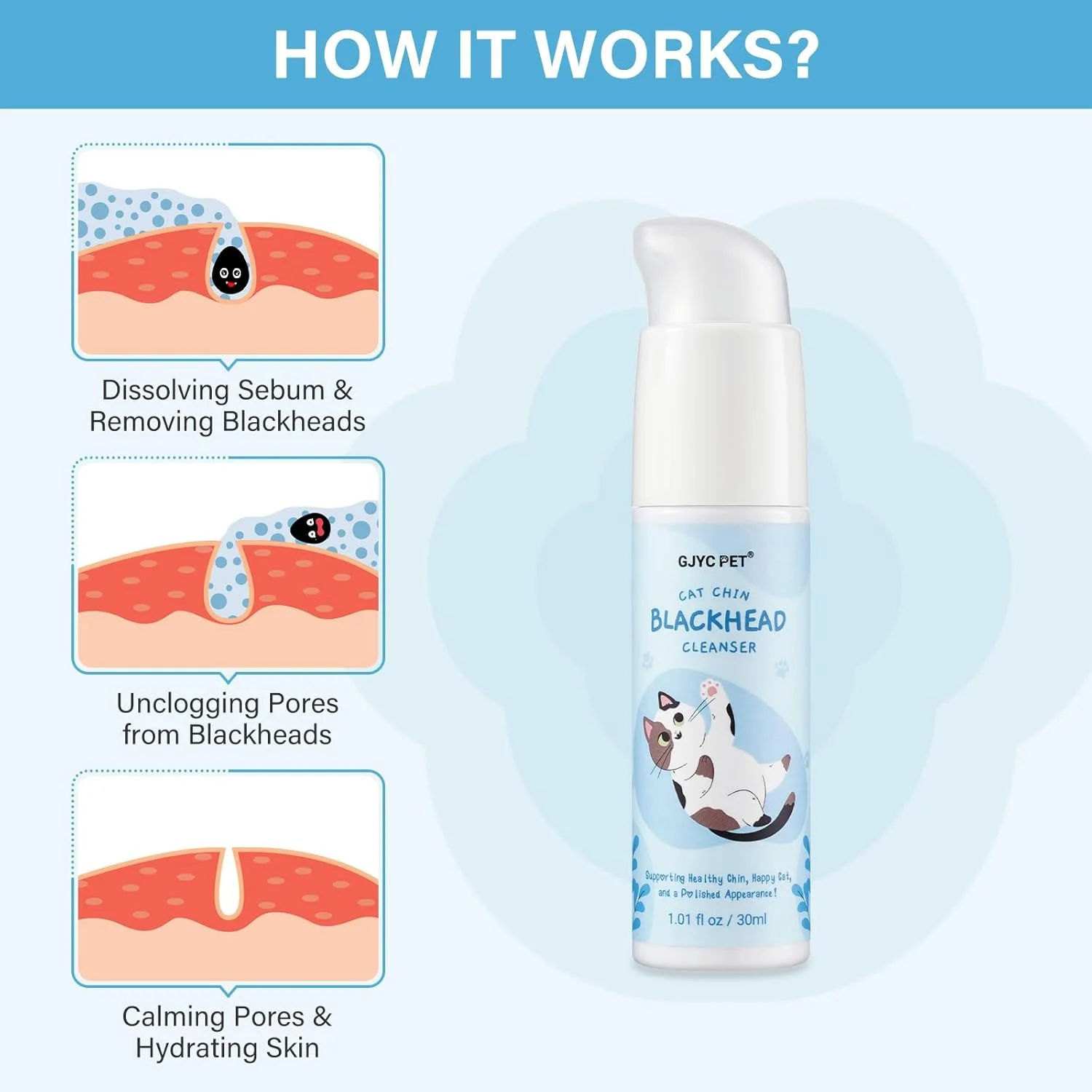 کیت مراقبت از چانه گربه - به آرامی جوش های سر سیاه چانه گربه را از بین می برد، مجهز به برس پاک کننده، بدون آزار حیوانات، نرمی و شادابی چانه گربه را تقویت می کند، 30 میلی لیتر