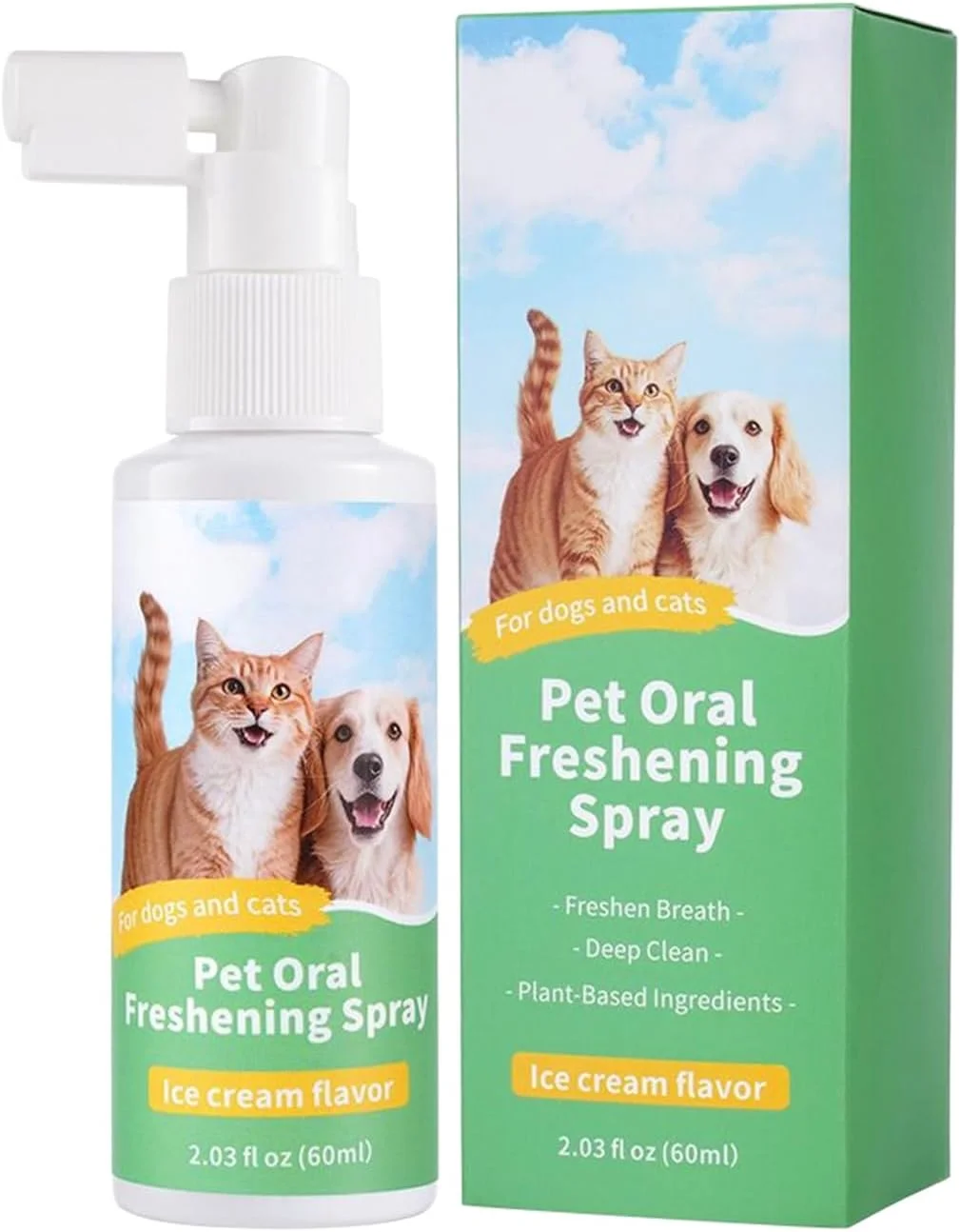 اسپری خوشبو کننده دهان سگ - 60 میلی لیتر، تمیز کننده و مراقبت از دندان گربه | عامل خوشبو کننده طبیعی دندان، لوازم حیوانات خانگی برای مراقبت روزانه از بچه گربه، مناسب سفر، داخل و خارج از خانه