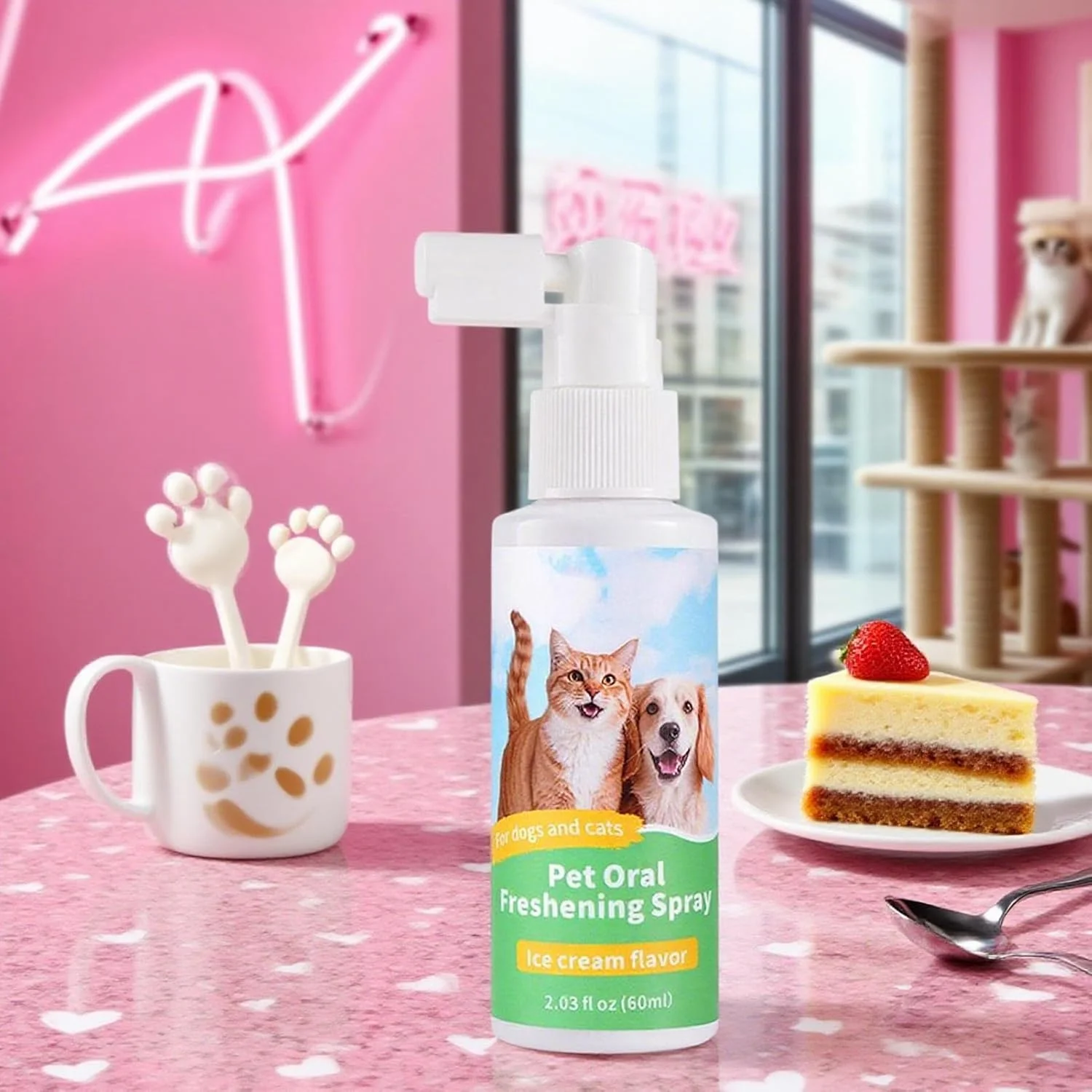 اسپری خوشبو کننده دهان سگ - 60 میلی لیتر، تمیز کننده و مراقبت از دندان گربه | عامل خوشبو کننده طبیعی دندان، لوازم حیوانات خانگی برای مراقبت روزانه از بچه گربه، مناسب سفر، داخل و خارج از خانه