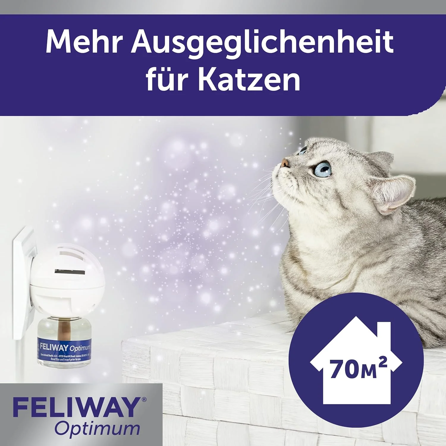 بطری پرکننده مجدد FELIWAY Optimum برای گربه ها، فرمون ها برای کاهش نشانه های ادرار، خراشیدن یا پنهان شدن، ایجاد هماهنگی بیشتر بین گربه ها، 48 میلی لیتر