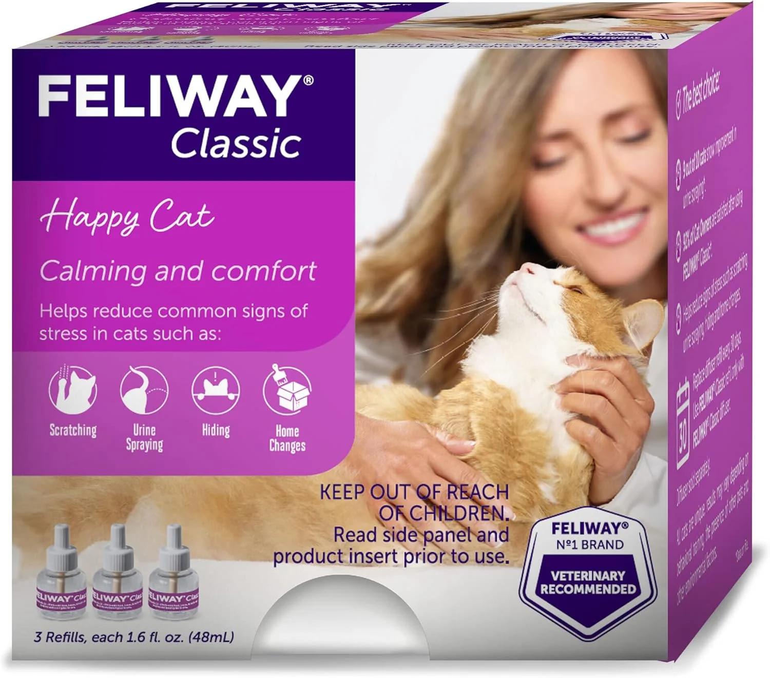 محلول آرام‌بخش گربه کلاسیک FELIWAY، بسته 3 عددی (مخصوص دستگاه پخش‌کننده)