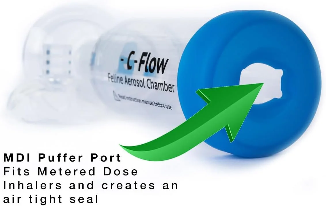 محفظه استنشاقی گربه با نشانگر تنفس - شامل 2 ماسک برای تناسب با اکثر گربه ها - محفظه آئروسل گربه سانان