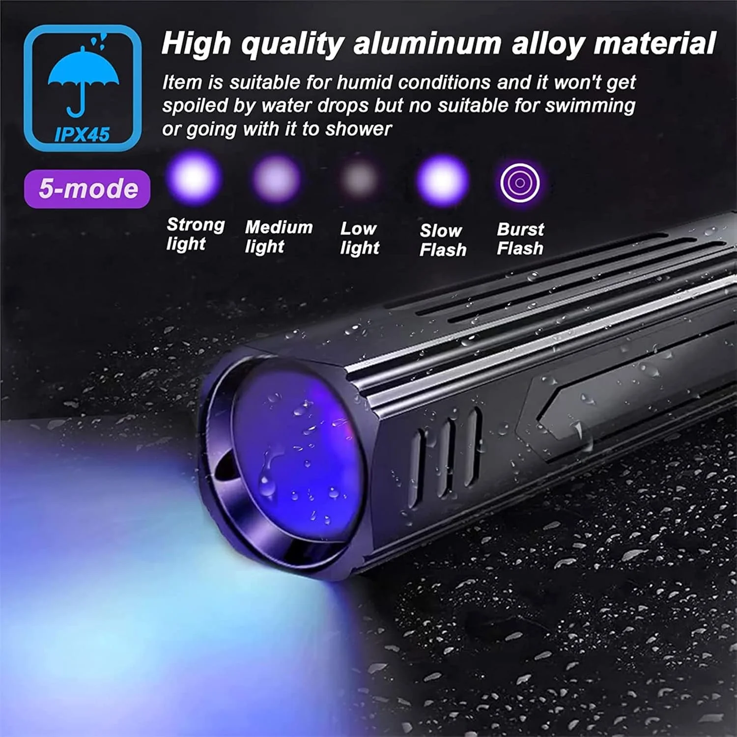 چراغ قوه نور سیاه مخصوص حیوانات خانگی، چراغ قوه تشخیص قارچ پوستی گربه و سگ، چراغ قوه تشخیص ادرار حیوانات خانگی، مناسب برای آنالیز پوست، مراقبت از گربه و سگ، بررسی حشرات.