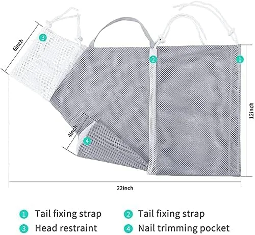 کیسه حمام گربه ELECDON، کیسه دوش گربه ضد گاز گرفتن و ضد خراش، تزریق، معاینه، کوتاه کردن ناخن، کیسه محدود کننده تنفسی چند منظوره قابل تنظیم