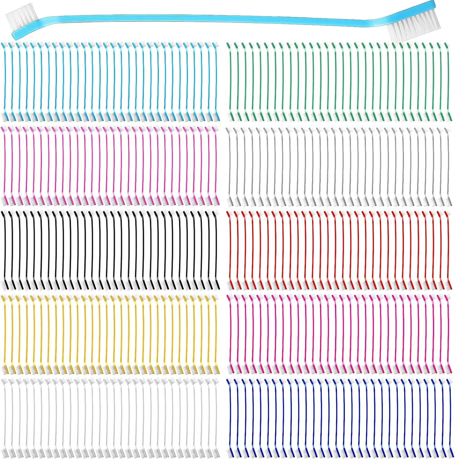 ایستی 300 عددی مسواک سگ دو طرفه برس کیت مسواک توله سگ برس نرم دسته بلند سگ گربه توله سگ تمیز کردن دندان مراقبت از دهان و دندان (10 رنگ)